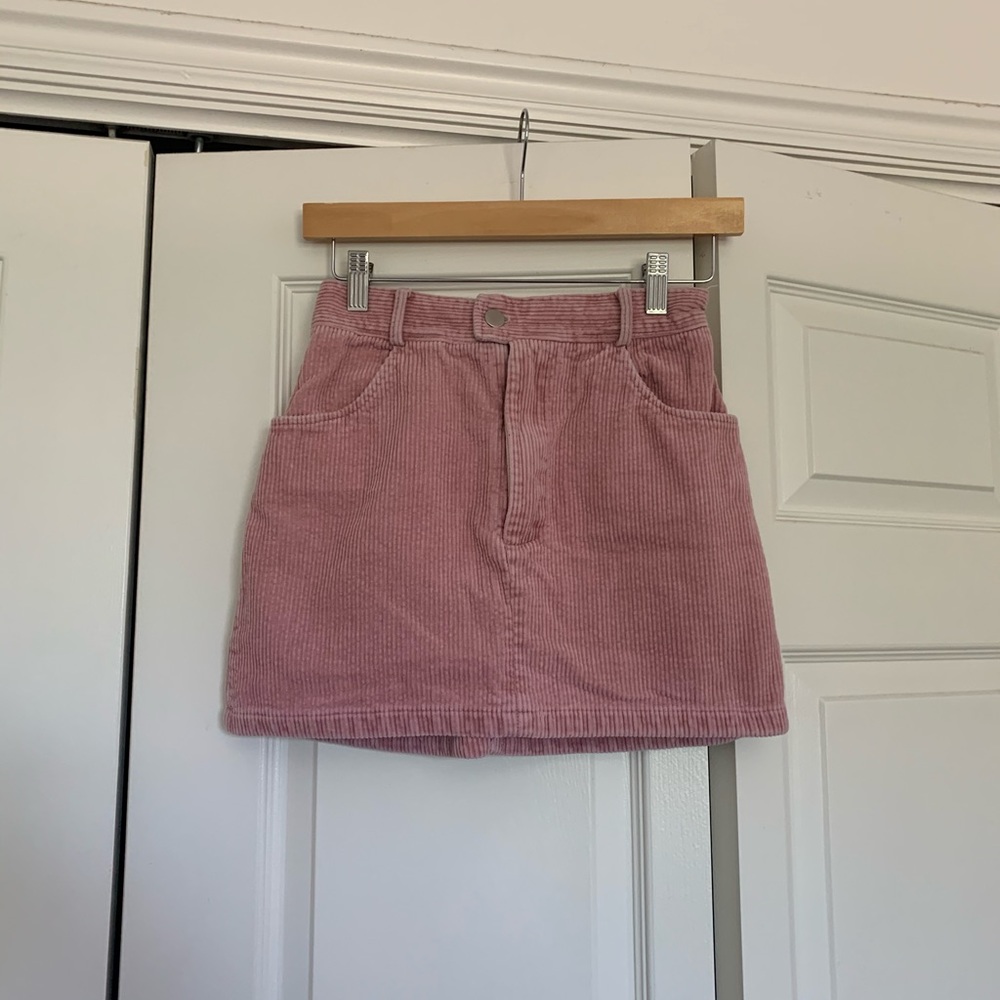Pink corduroy Mini Skirt